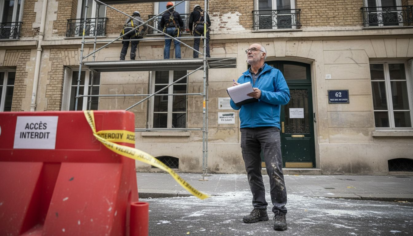 Le syndic veille au bon déroulement des travaux de ravalement de la façade de l’immeuble en copropriété.