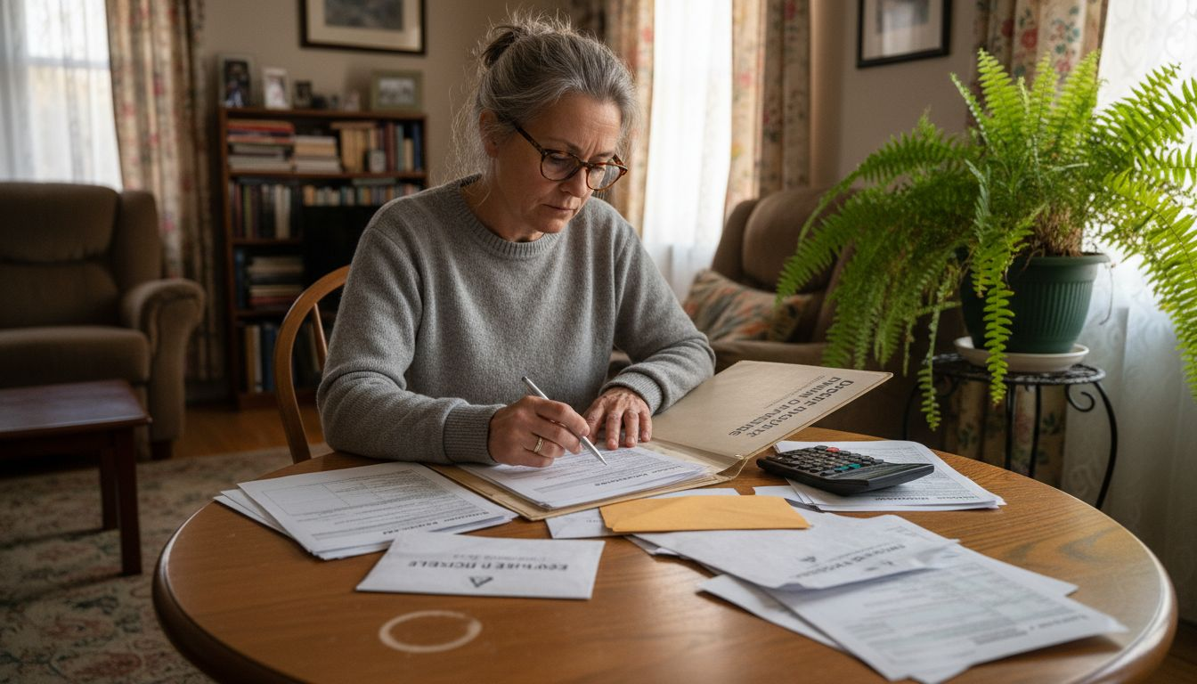 Un propriétaire examine attentivement ses documents fiscaux afin de vérifier ses obligations et anticiper ses démarches administratives.