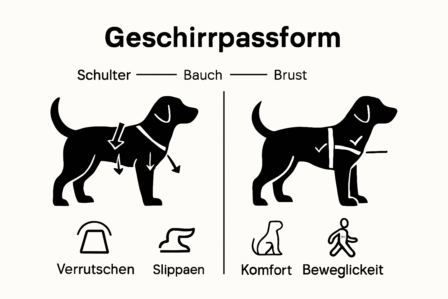So sitzt das Hundegeschirr richtig – Eine anschauliche Übersicht