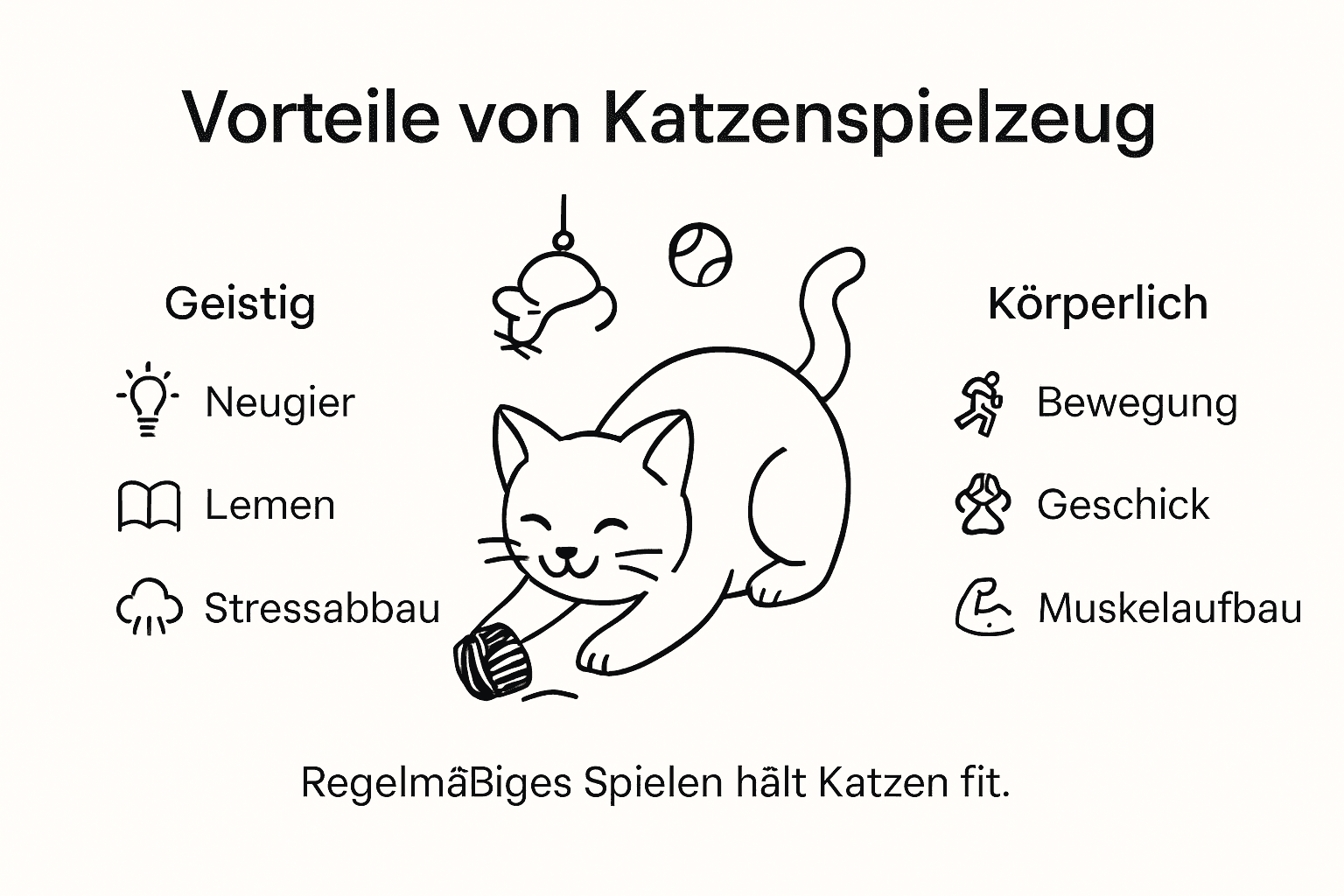 Infografik: Warum Katzenspielzeug so wichtig ist – Für Körper und Geist