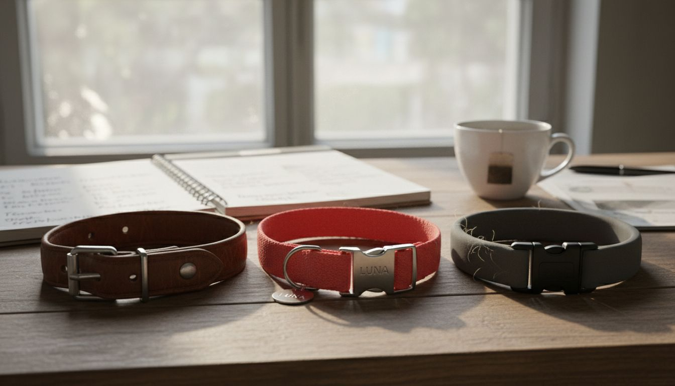 Hundehalsbänder gibt es aus unterschiedlichen Materialien – hier stellen wir drei beliebte Varianten vor.