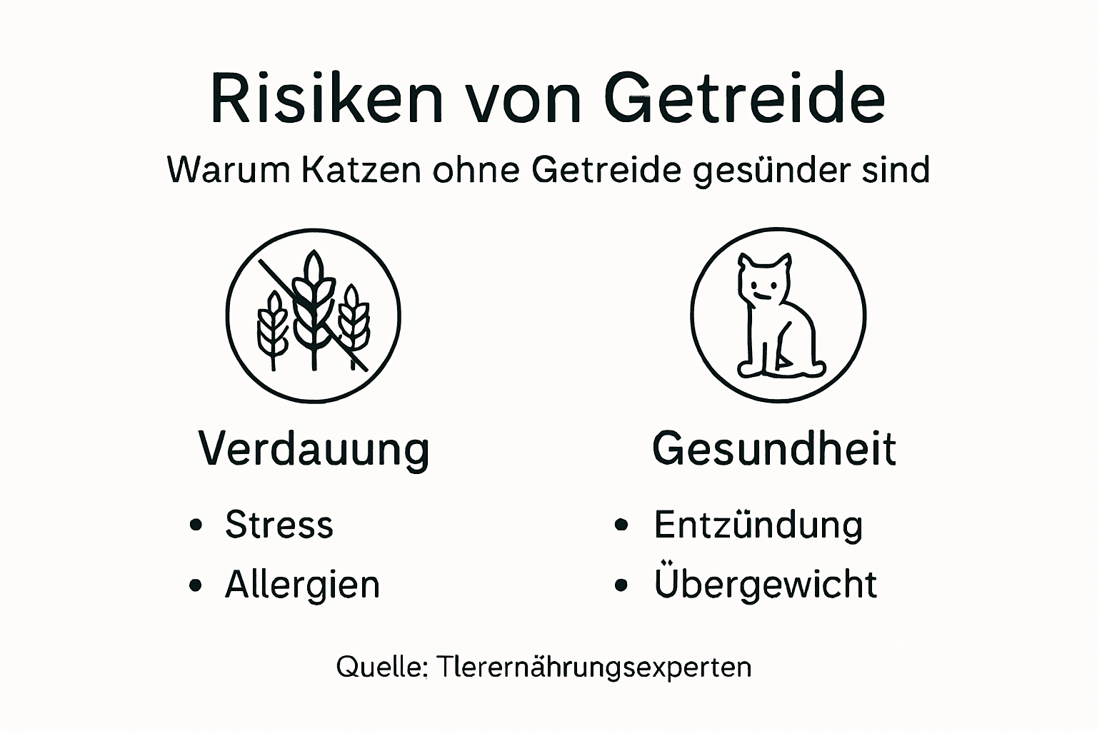Infografik: Warum Getreide für Katzen problematisch sein kann