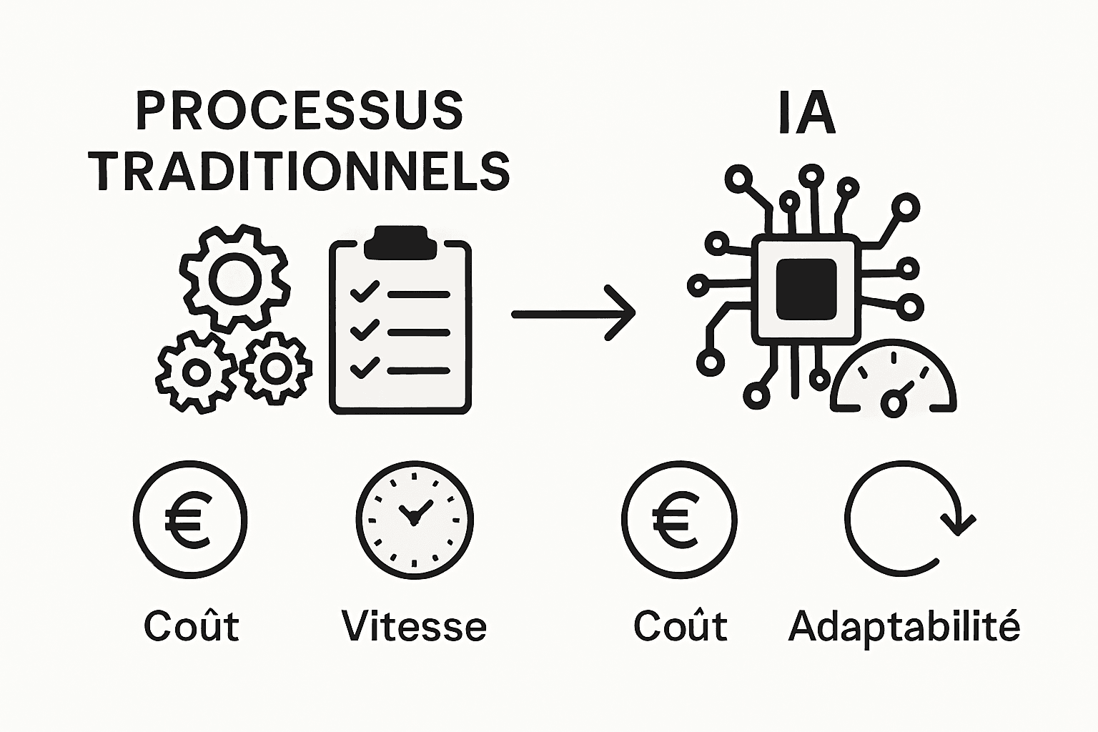 Infographie : l’intelligence artificielle face aux solutions professionnelles classiques