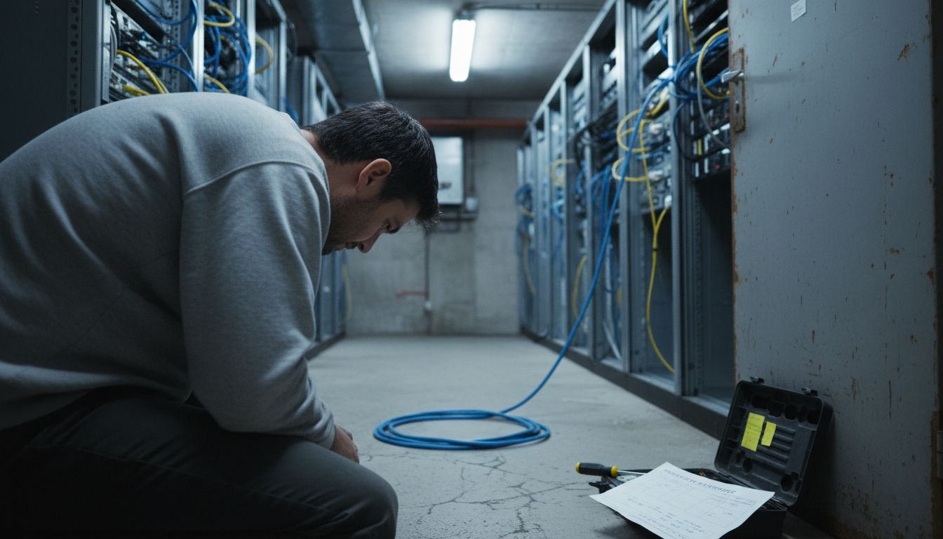 Un technicien contrôle l’état des serveurs dédiés à l’intelligence artificielle.