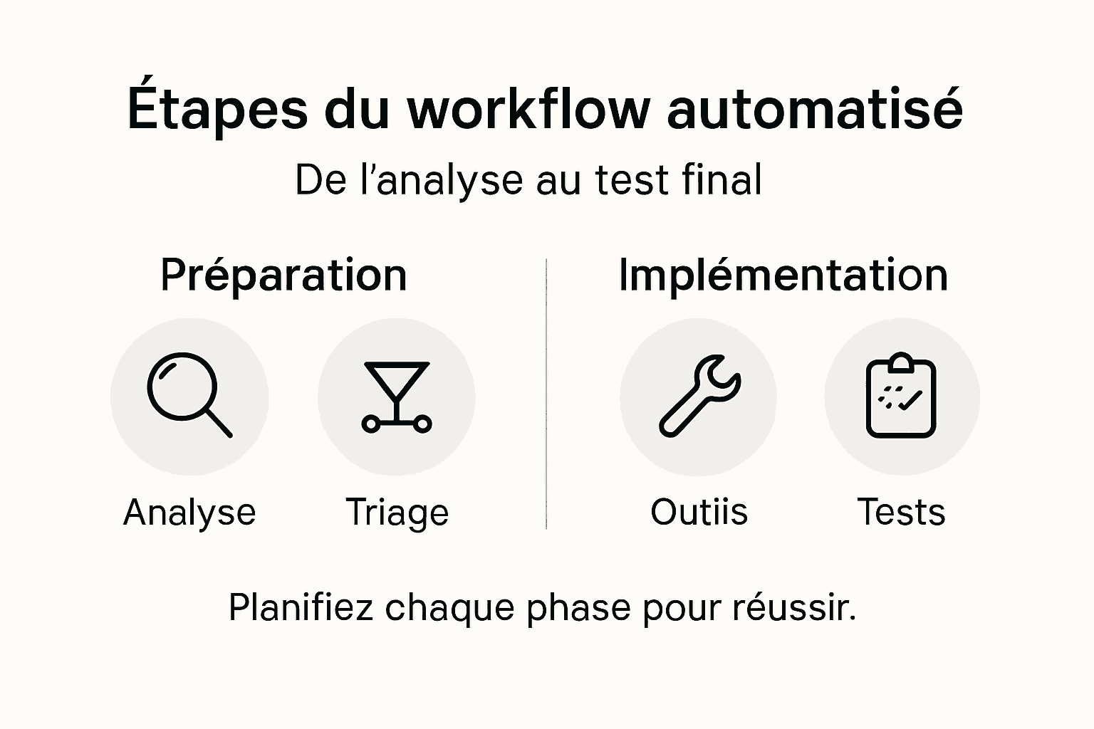 Découvrez notre infographie présentant les différentes étapes incontournables pour réussir votre projet d’automatisation.