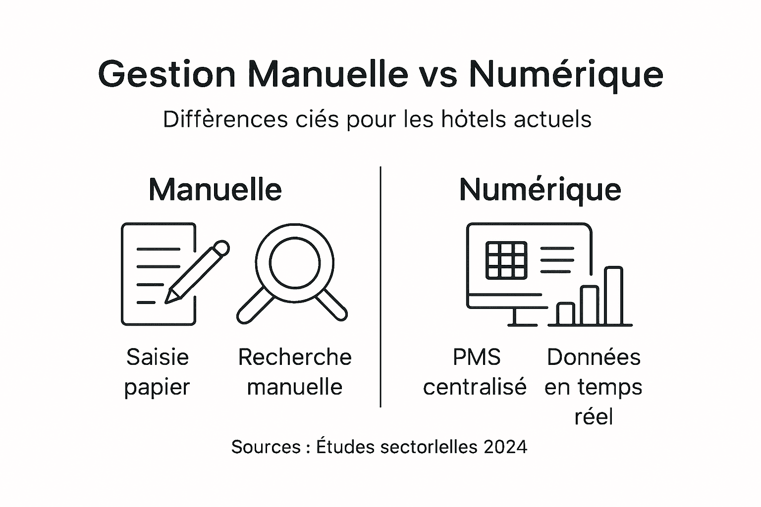 Infographie : gestion traditionnelle ou gestion numérique, le match