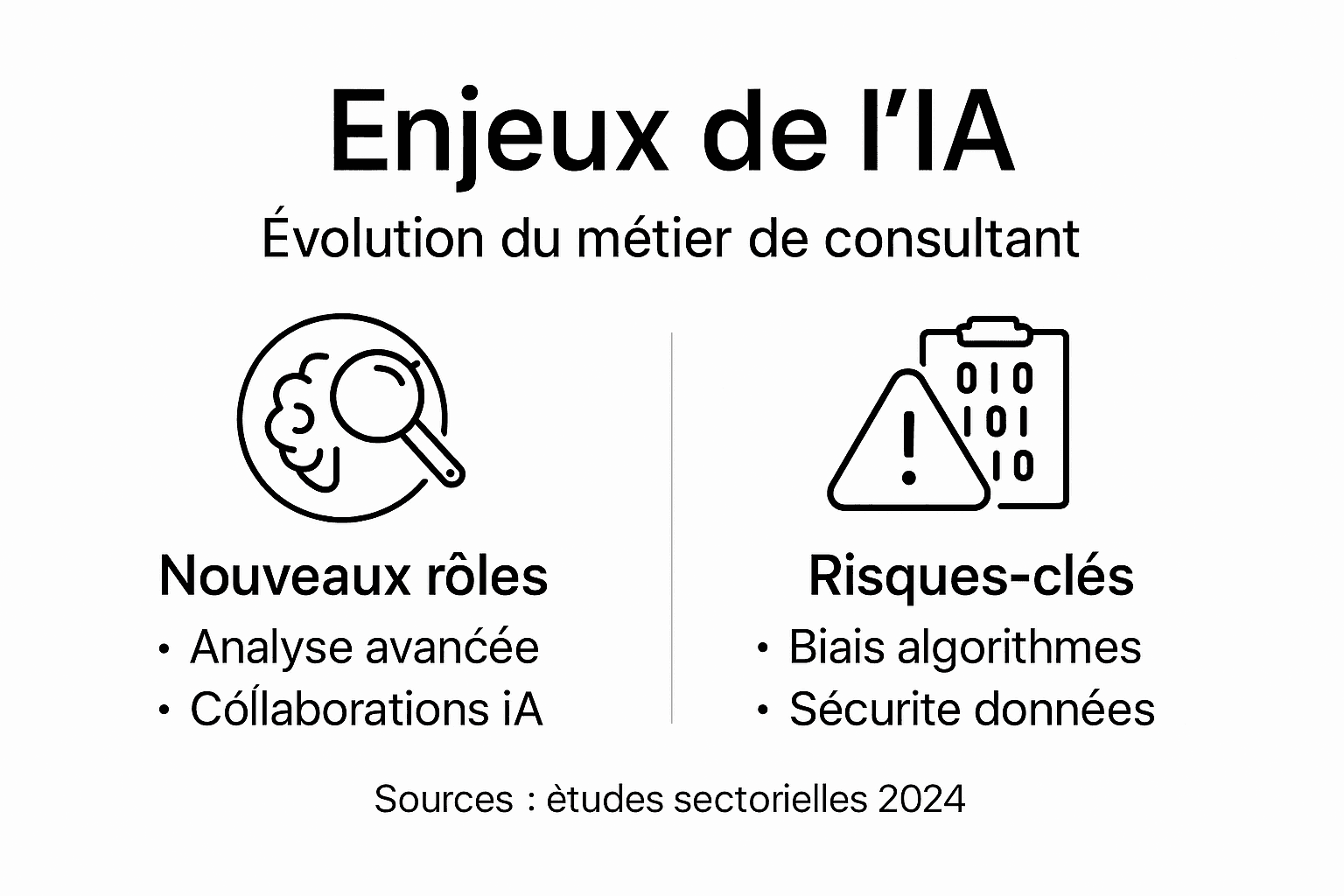 Visuel sur les enjeux de l’intelligence artificielle pour les cabinets de conseil