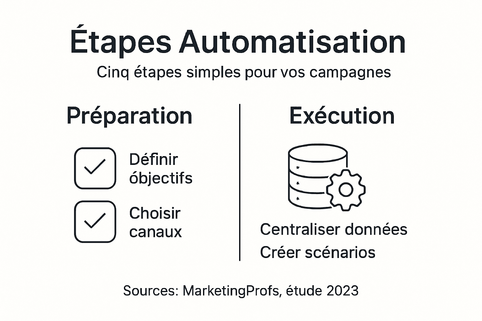 Les grandes étapes pour automatiser vos campagnes marketing en un coup d’œil