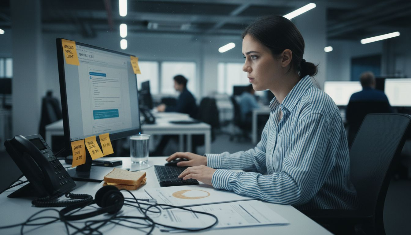 Un conseiller clientèle supervise la gestion des demandes automatisées des utilisateurs.