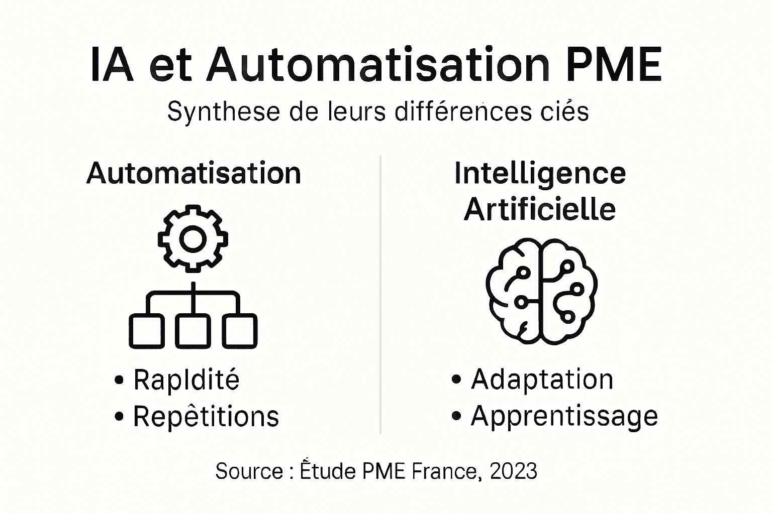Infographie : IA et automatisation, quelles différences pour les PME ?