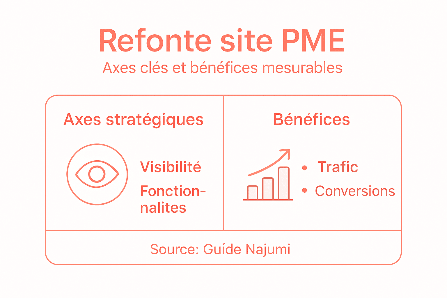 Infographie : les principaux axes stratégiques et les avantages d’un site web pour les PME