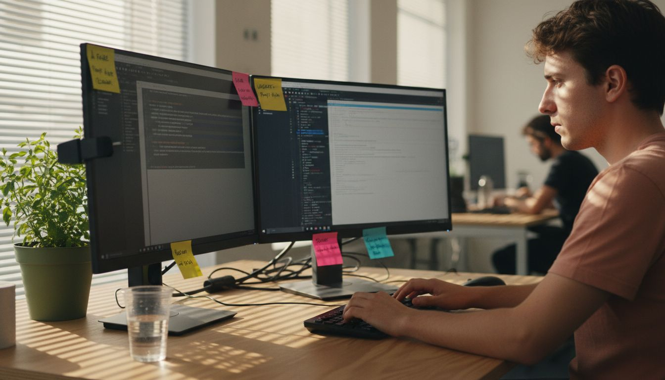 Salarié d’une PME utilisant des outils numériques au travail
