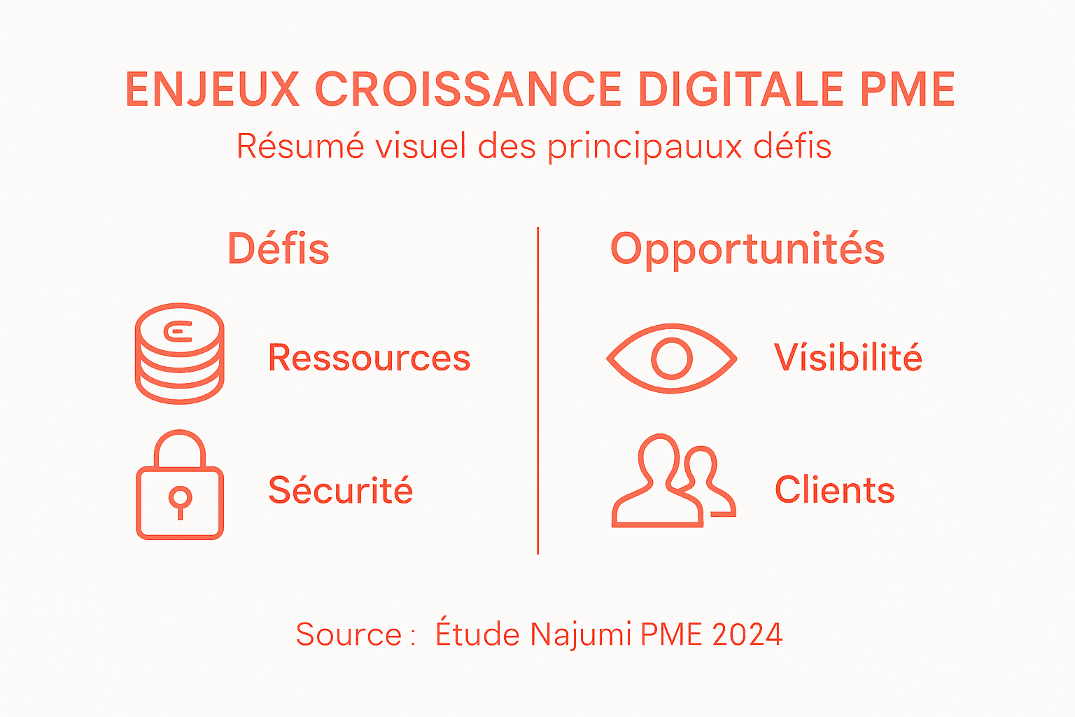Infographie : les enjeux et leviers de la transformation digitale pour les PME