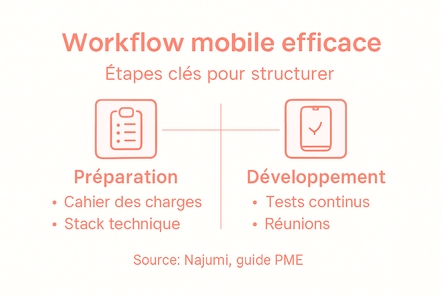 Les grandes étapes d’un workflow mobile en un coup d’œil