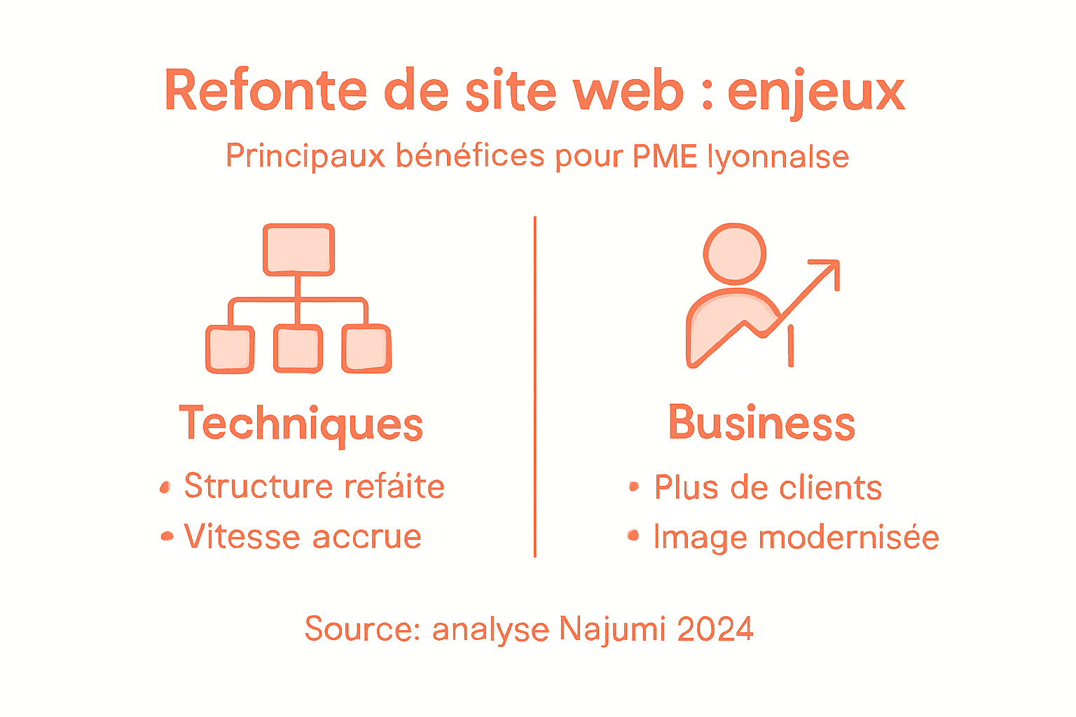 Infographie : les points clés à anticiper pour réussir la refonte du site web de votre PME