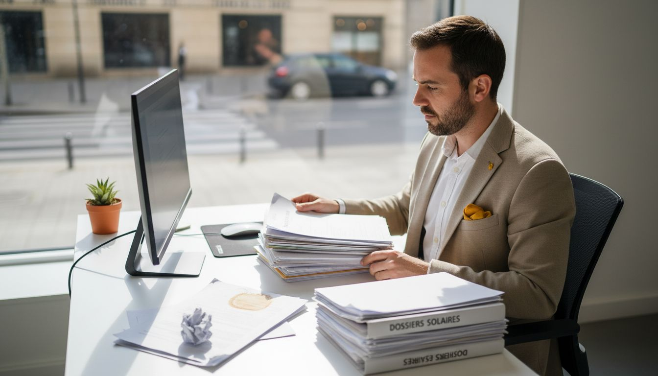 Votre conseiller bancaire prend en charge votre demande de financement pour l'installation de panneaux solaires.