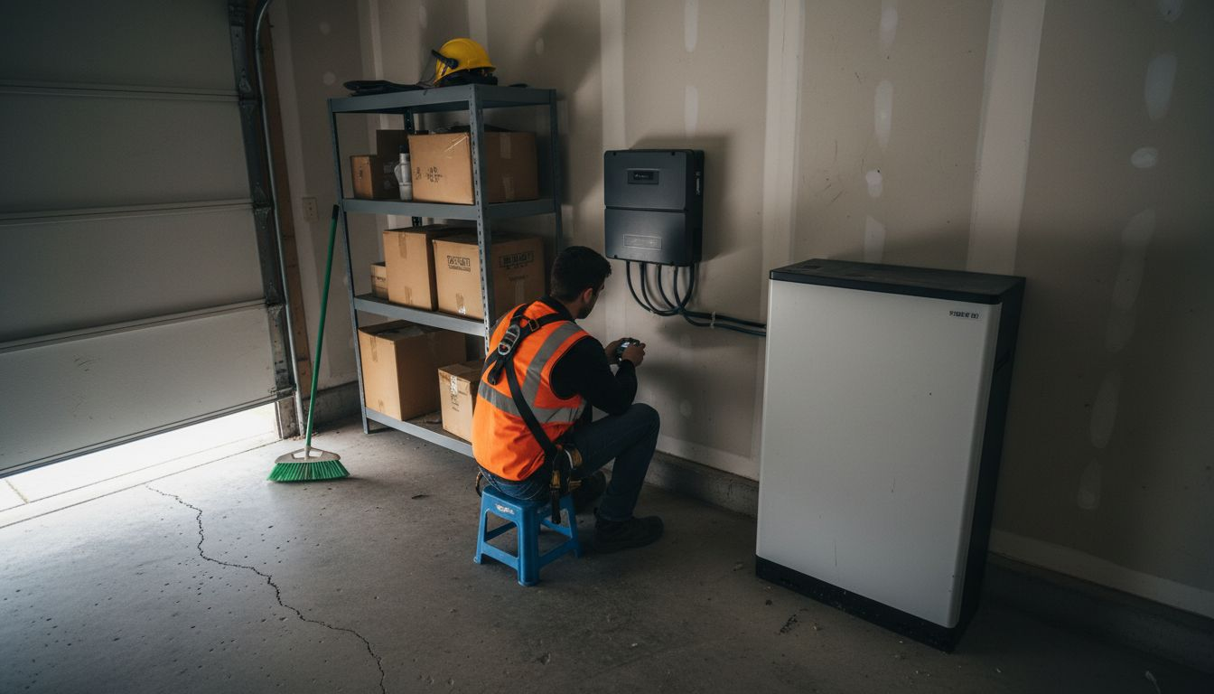 Contrôle du bon fonctionnement de l’onduleur solaire et de la batterie installée dans le garage