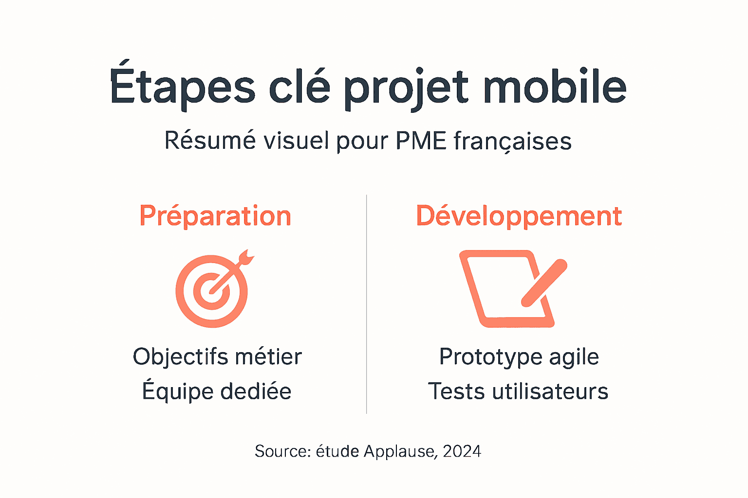 Infographie : les grandes étapes pour réussir le développement d’une application mobile en PME