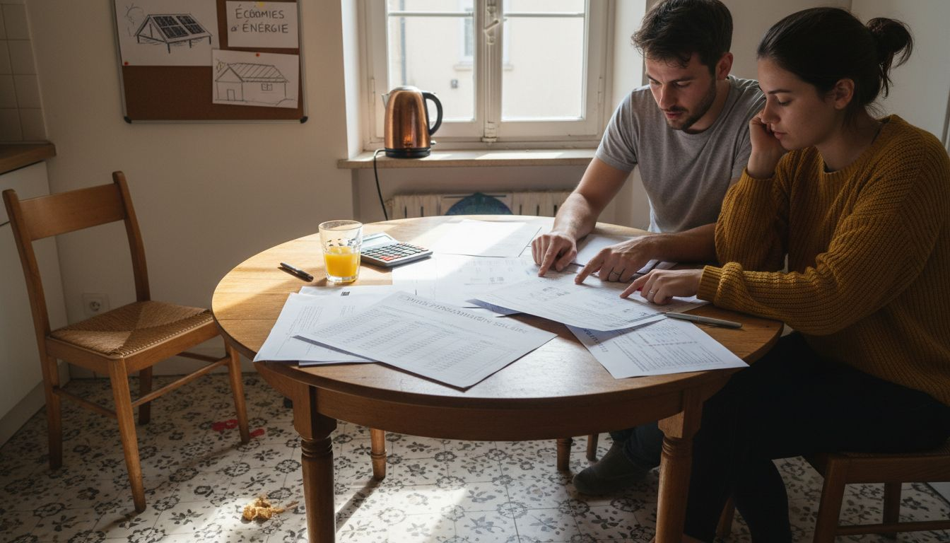 Un couple se renseigne sur les tarifs pour installer des panneaux solaires sur leur toit et compare les différentes offres du marché.