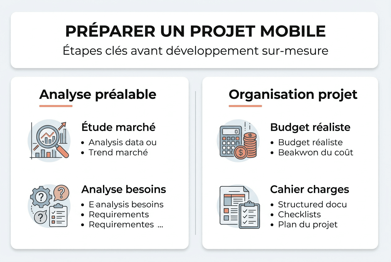 Infographie : les étapes clés pour lancer une application mobile en 2026