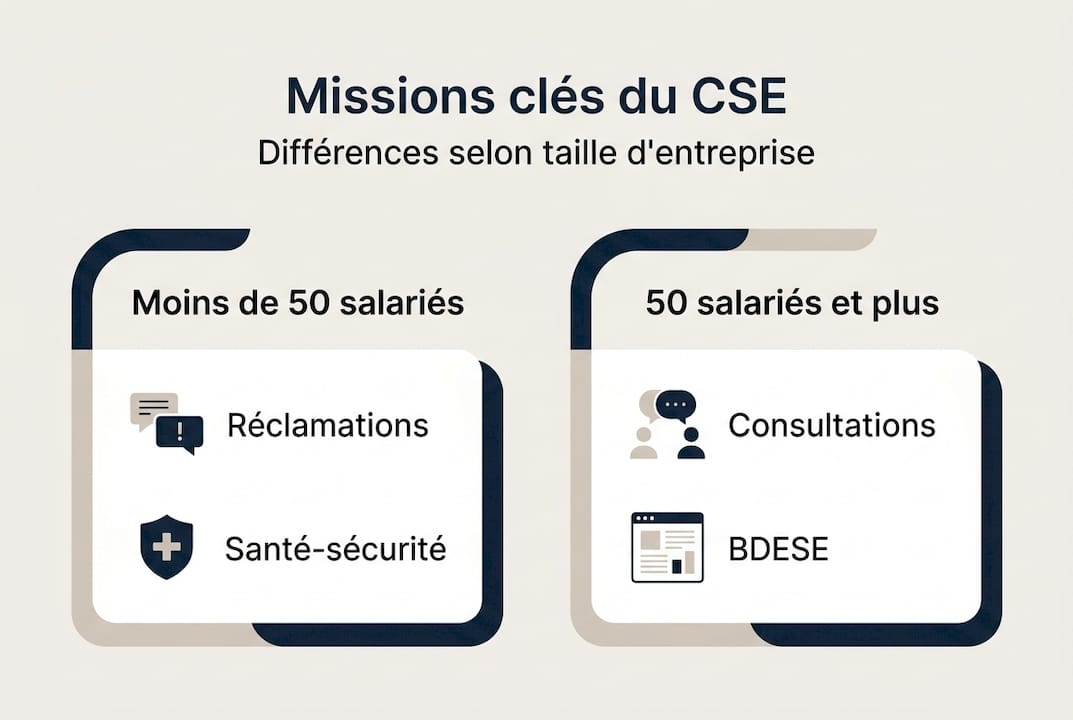 Infographie : les rôles clés du CSE en fonction de la taille de l’entreprise