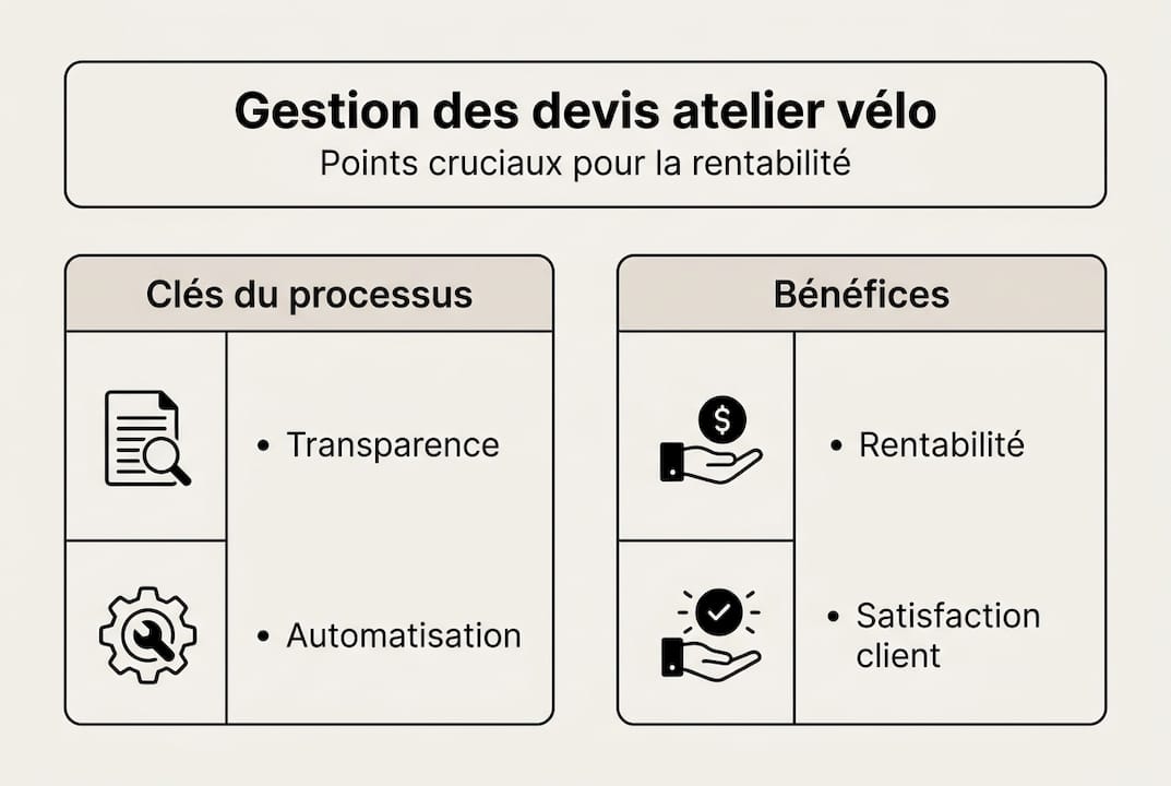 Schéma pratique pour optimiser la gestion des devis en atelier de réparation vélo
