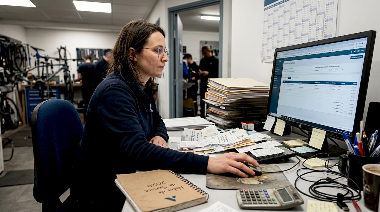 Le responsable d’atelier gère la facturation grâce à un logiciel dédié.