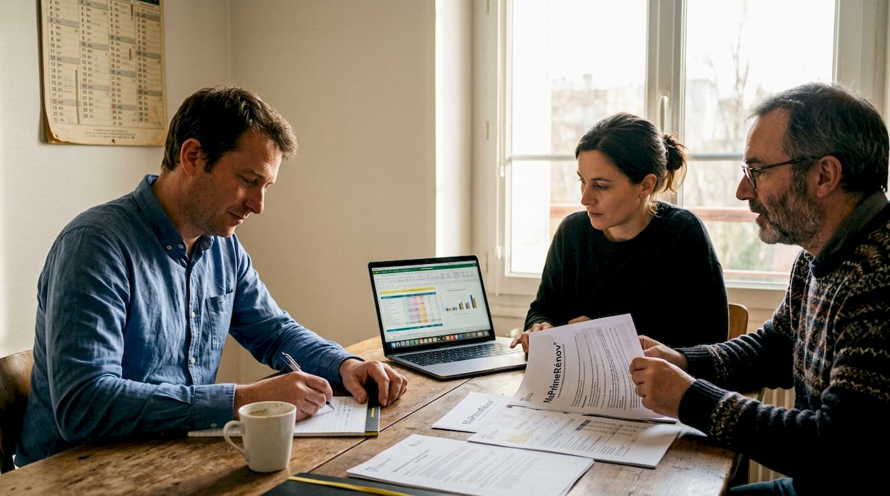 Des copropriétaires échangent sur les dispositifs d’aide pour installer des panneaux solaires