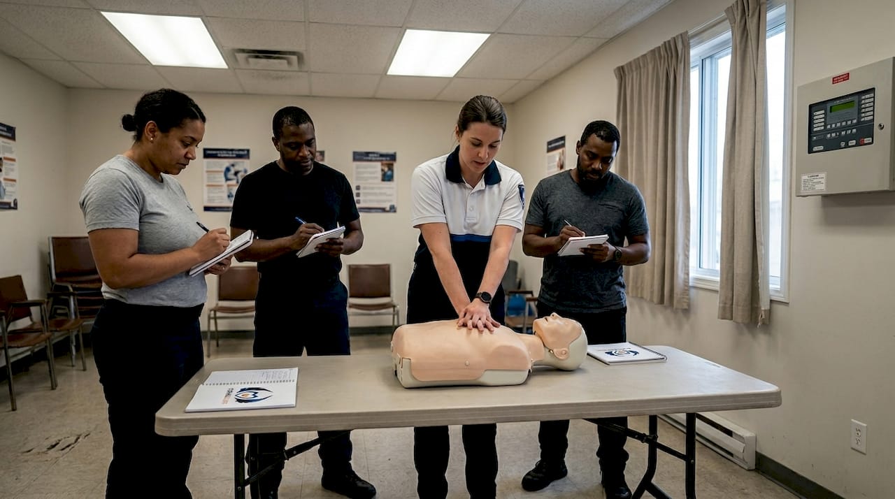 Atelier de mise en situation sécurité avec exercices sur mannequin