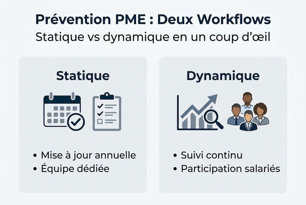 Schéma des processus de prévention statique et dynamique