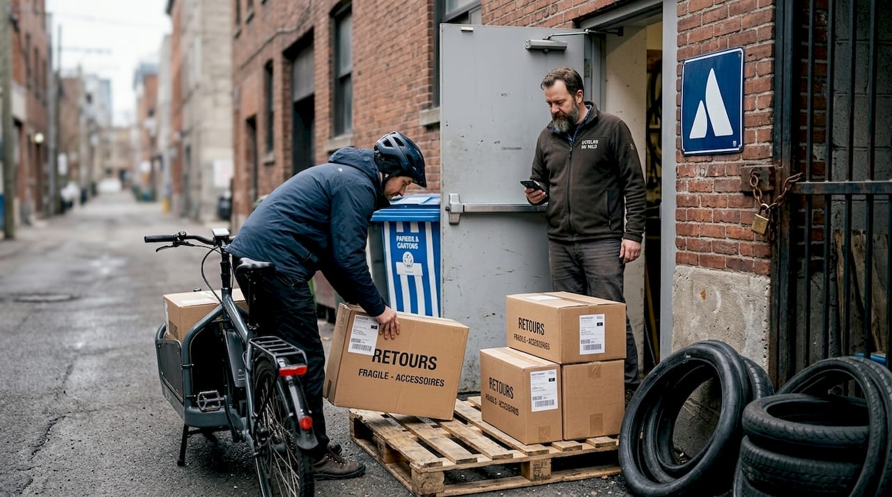 Retour des marchandises chez les fournisseurs assuré en vélo cargo
