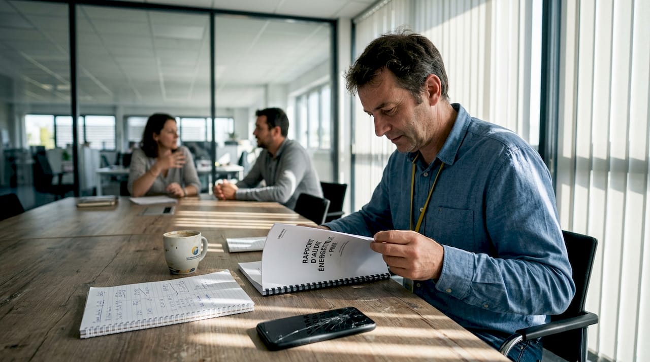 Atelier sur l’audit énergétique dédié aux PME : rendez-vous à midi pour échanger autour de l’éclairage professionnel.