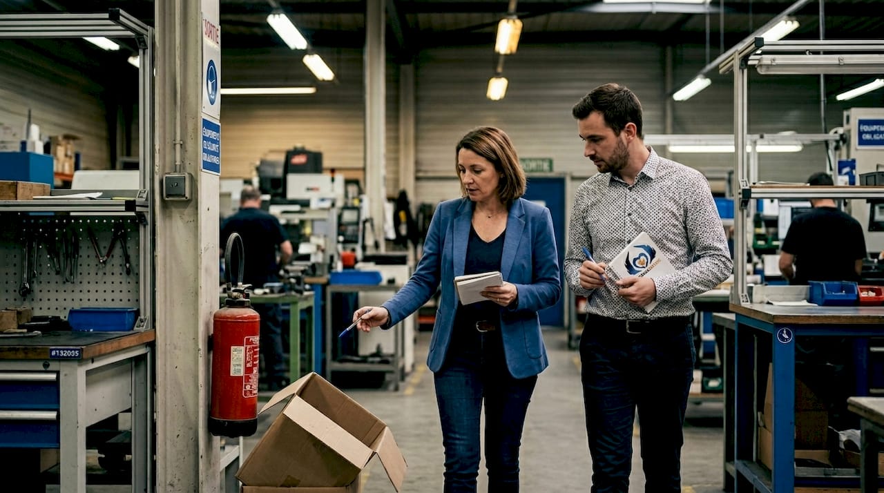 Visite de sécurité menée par les membres du CSE dans l’atelier