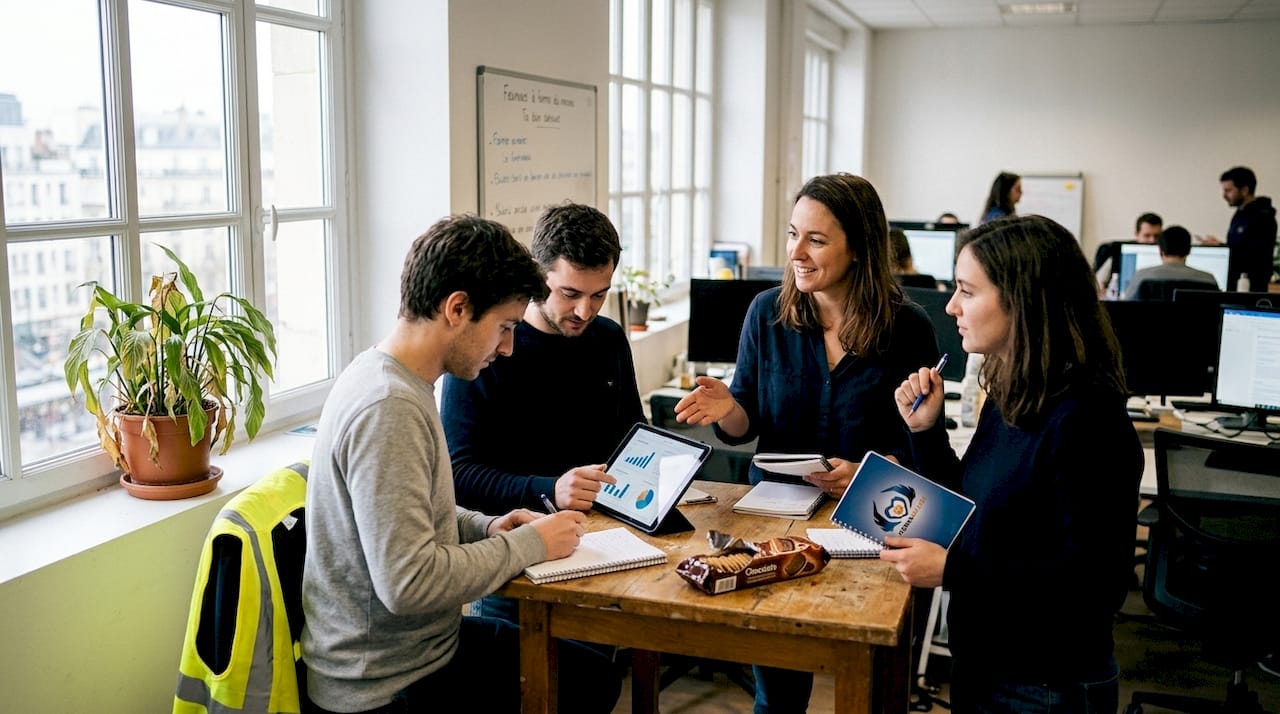 Point d’équipe dédié à la prévention des risques au bureau