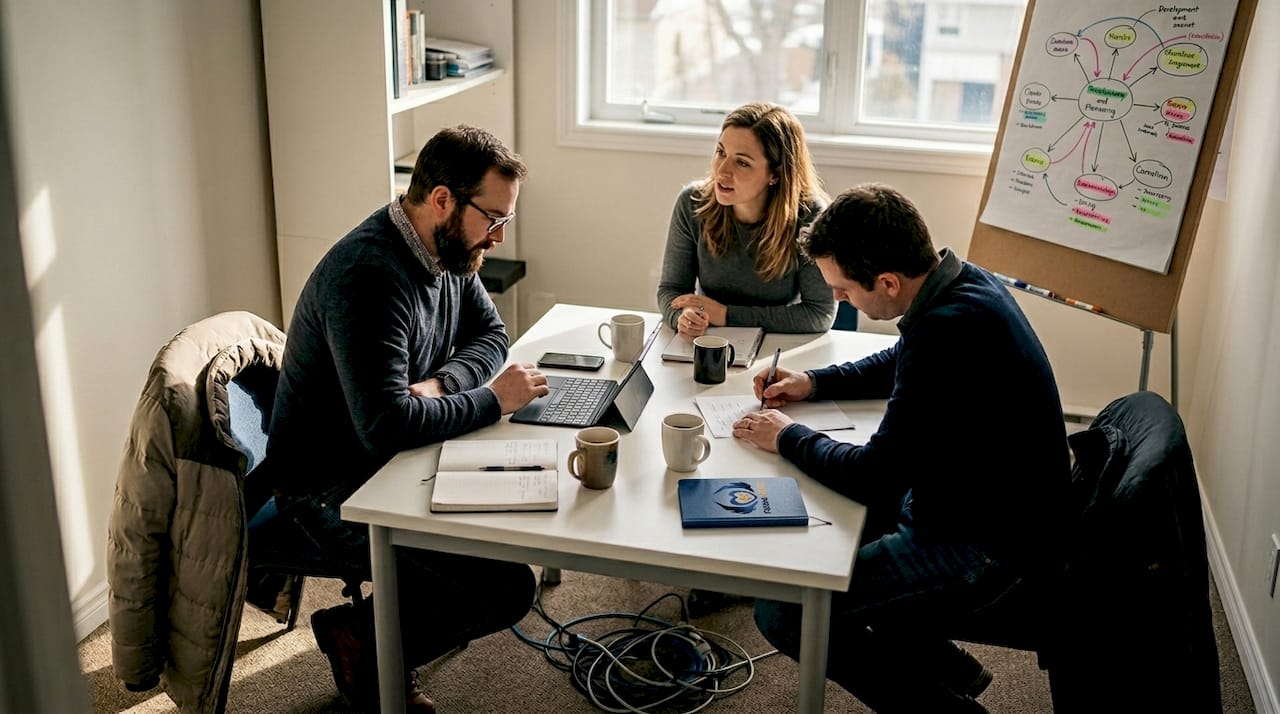 Réunion de l’équipe dédiée à la sécurité et à la prévention des risques au travail pour les PME