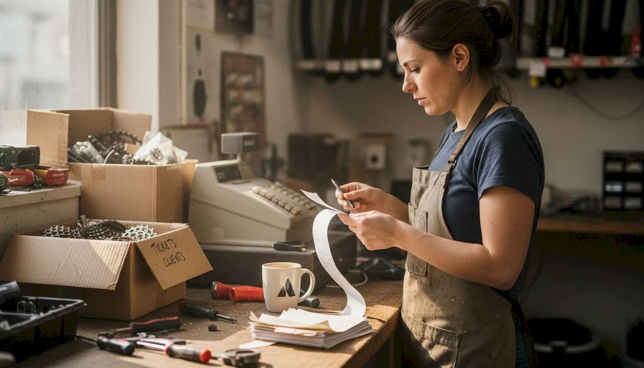 Contrôle du certificat de caisse pour l’atelier vélo