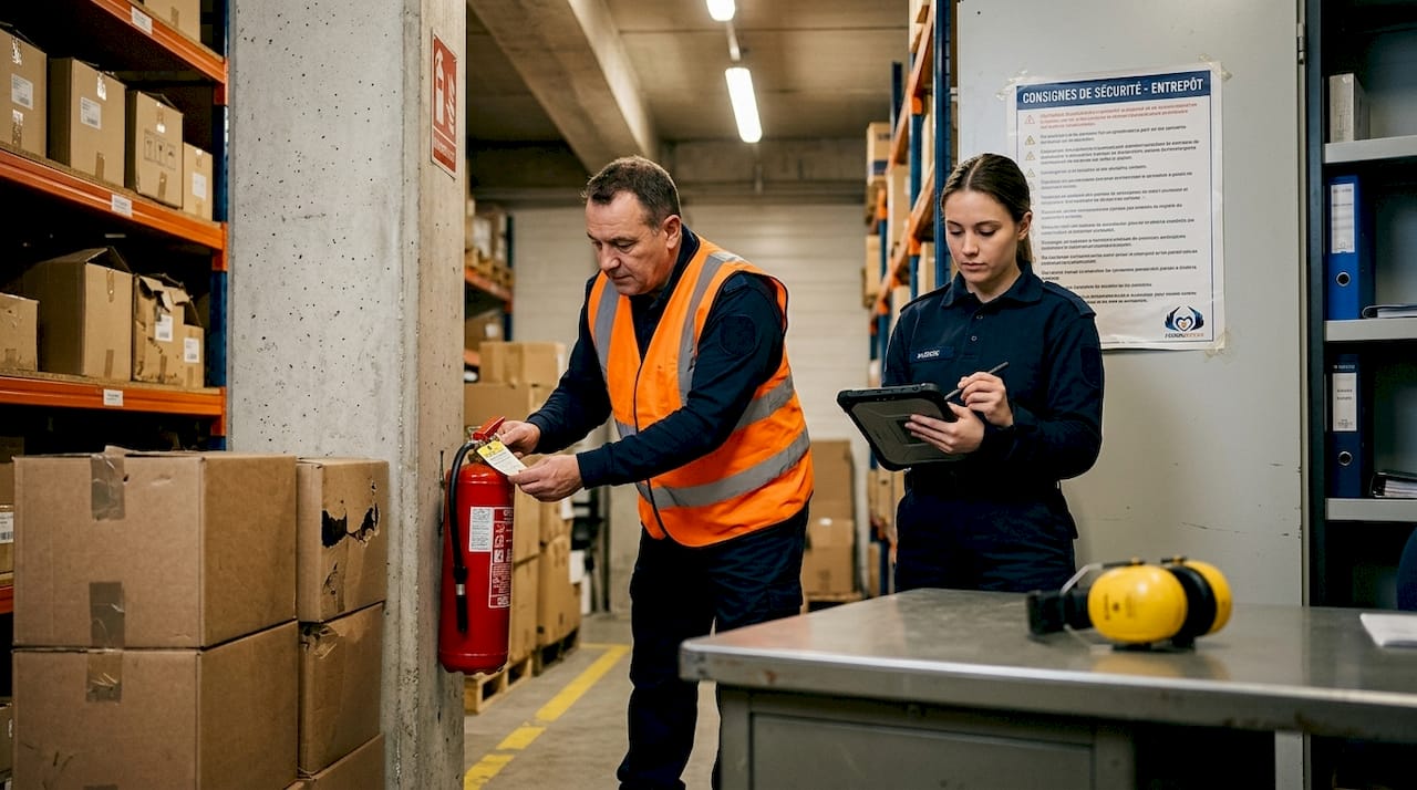 Contrôle des conditions de sécurité dans un entrepôt de petite ou moyenne entreprise