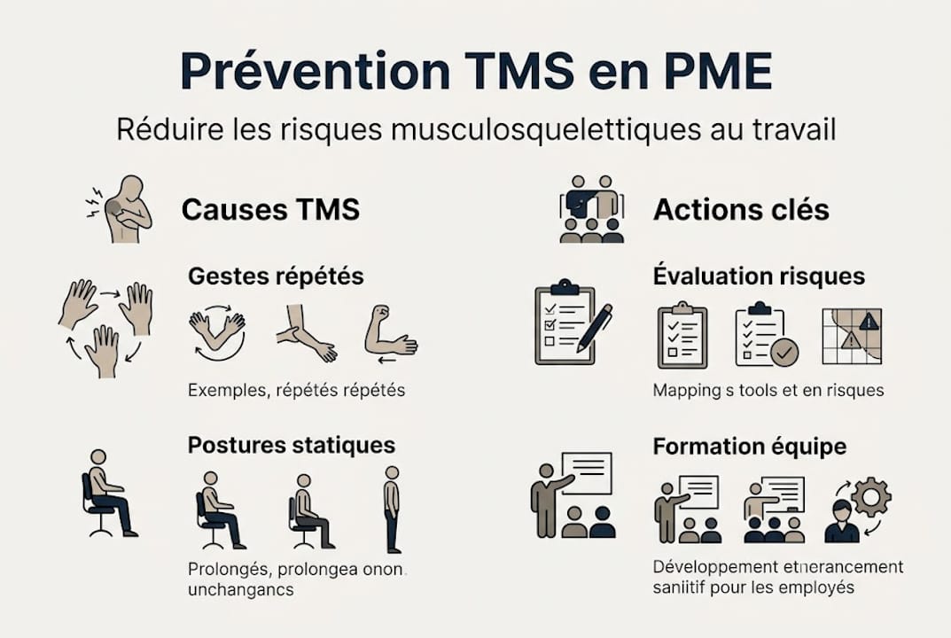 Une infographie simple et efficace pour aider les PME à prévenir les troubles musculo-squelettiques