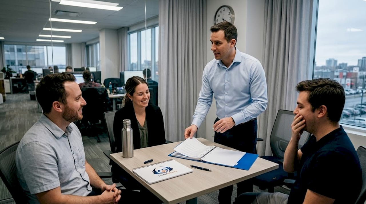 Échange sur la prévention des risques psychosociaux entre dirigeants et collaborateurs au sein d’une PME