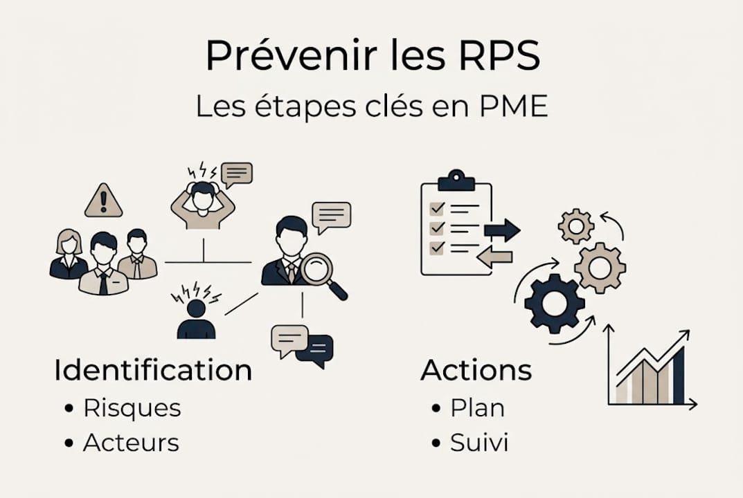 Les étapes essentielles pour prévenir les risques psychosociaux en PME : infographie pratique