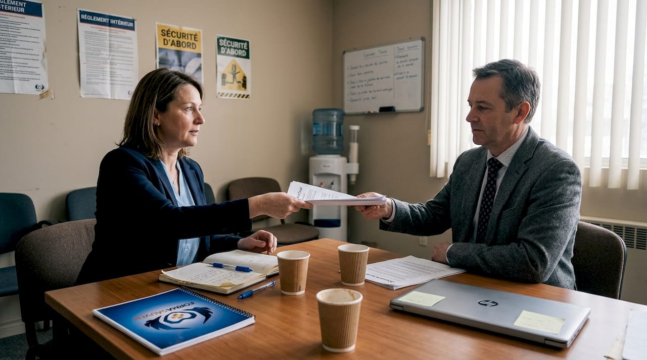 Des membres du CSE réunis autour d’une table pour échanger sur les questions de sécurité au travail.