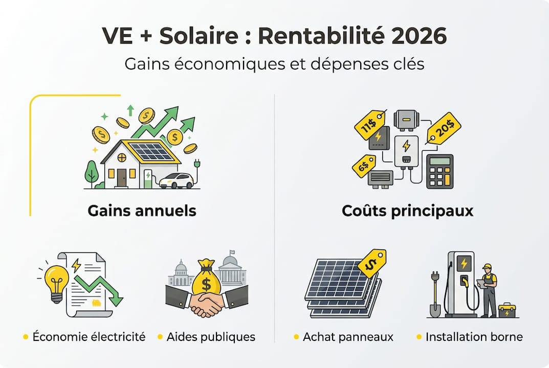 Infographie : investir dans un véhicule électrique et des panneaux solaires, est-ce vraiment rentable ?