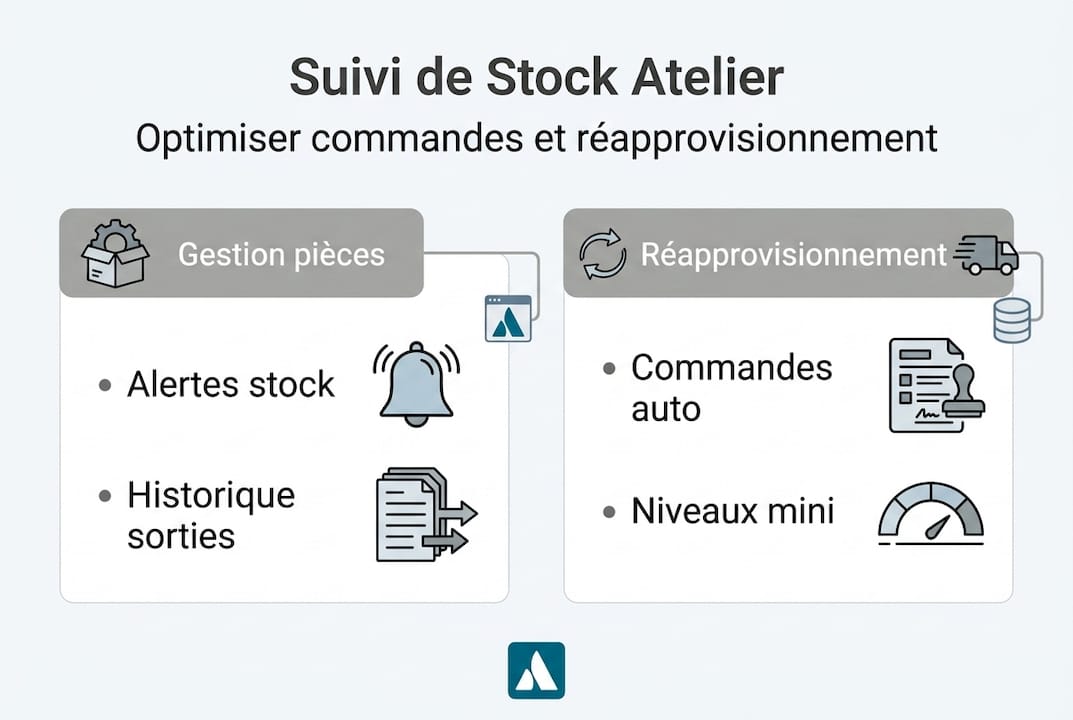 Visuel explicatif sur la gestion automatisée des stocks en atelier