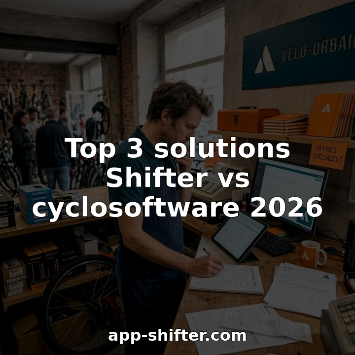 Gérant d’un magasin de vélos en train de comparer différentes solutions logicielles