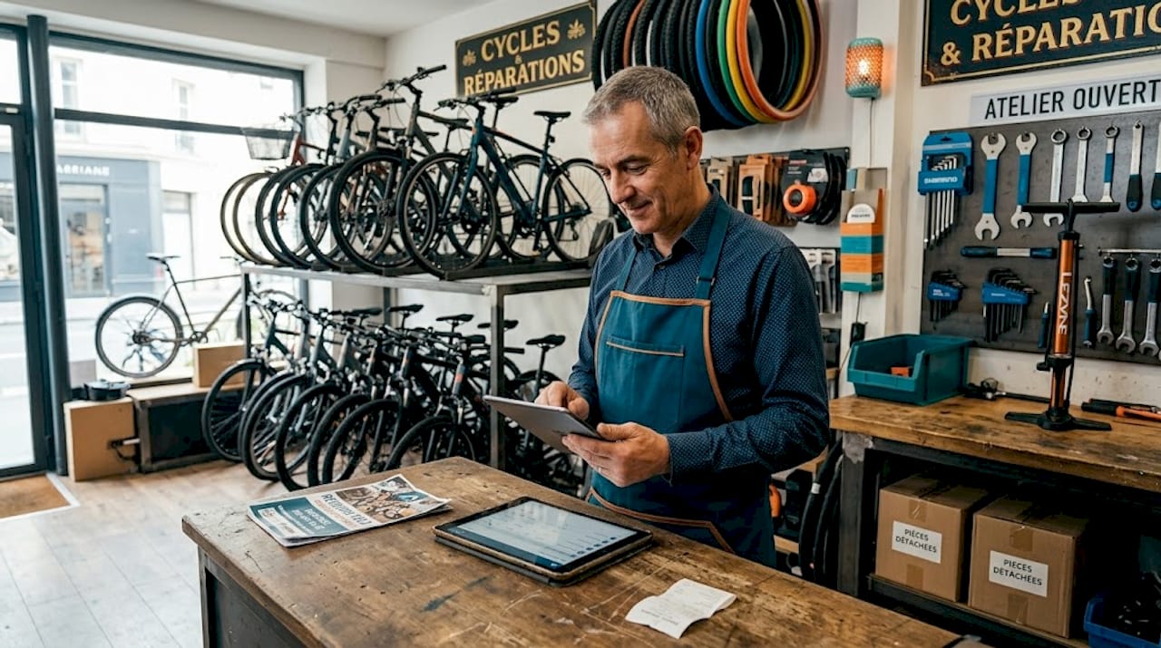 Responsable de magasin de vélos, en charge de la gestion des stocks