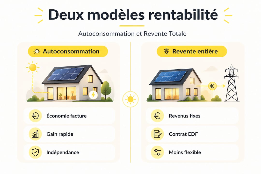 Infographie : quelles différences entre consommer soi-même son électricité solaire et la revendre ?