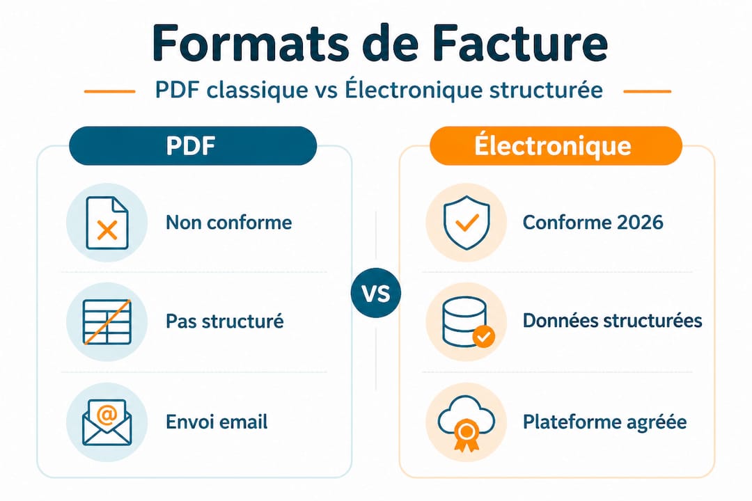 Comparatif visuel : PDF classique vs facture dématérialisée