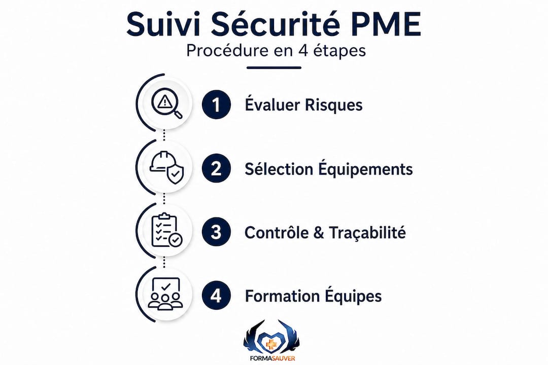 Infographie : les étapes clés pour assurer le suivi du matériel de sécurité en PME