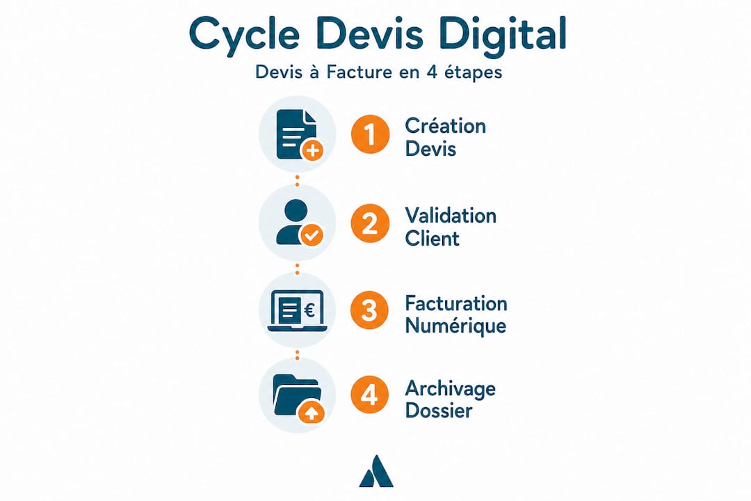 Découvrez en un coup d’œil le parcours du devis digital pour votre atelier grâce à notre infographie détaillée.