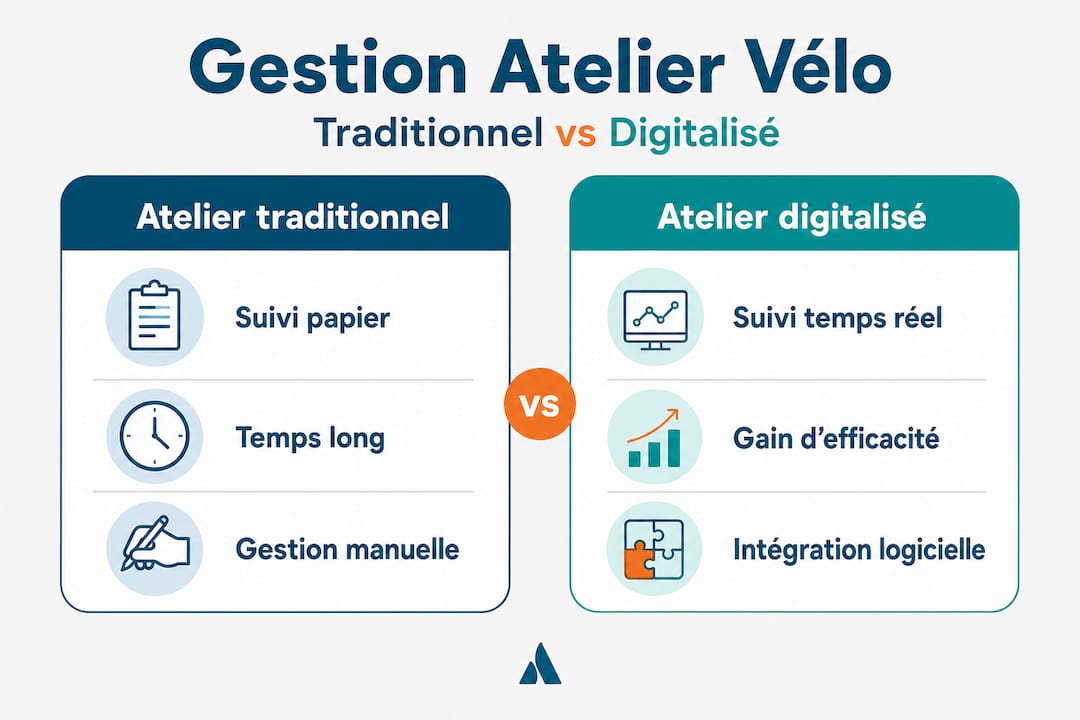 Infographie : atelier classique vs atelier connecté – les différences en un clin d'œil